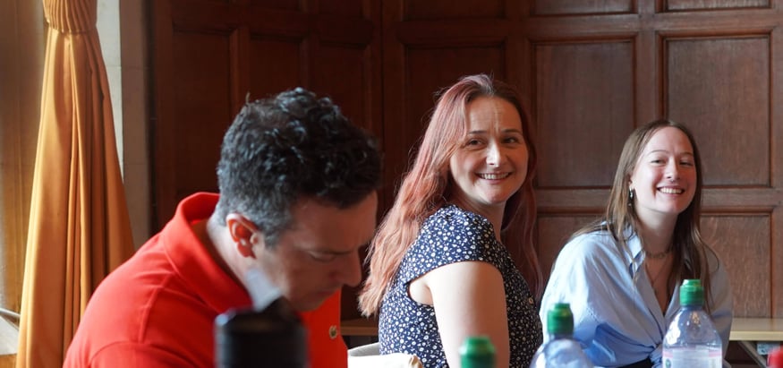 Articulate employees chatting