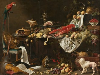 Fine art painting of a feast