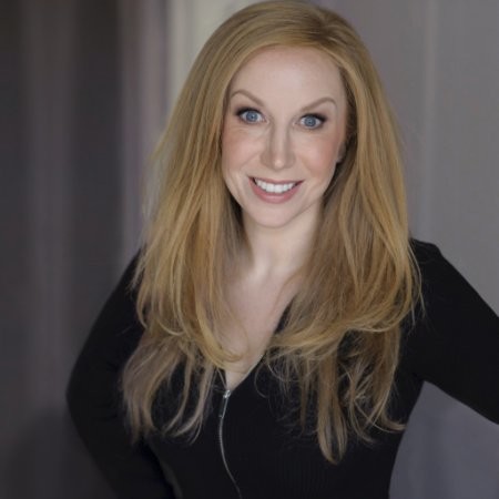 Sarah Keedy, a white woman with long blonde hair, smiling.