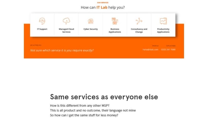 The difference between differentiation and me-too blah-blah - IT lab managed services module