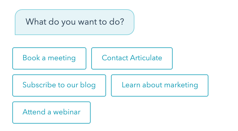 Hubspot chatbot - options