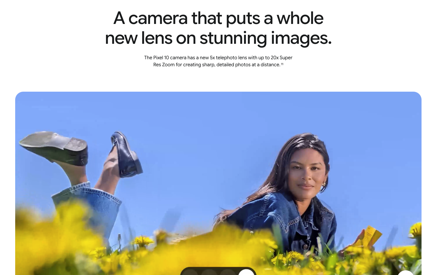 Google Pixel 10 landing page