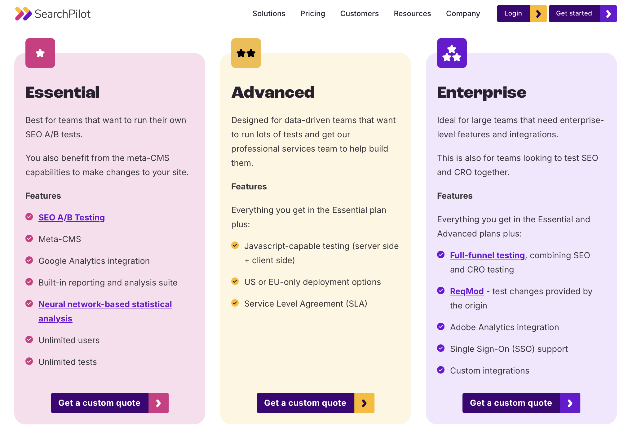 Seaarch Pilots pricing page